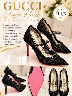 100% AUTHENTIC GUCCI LACE SHOE!!!! SIZE 40 1/2